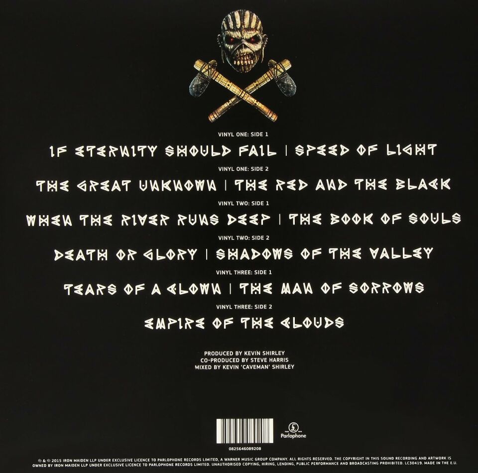 IRON MAIDEN - THE BOOK OF SOULS (2015) - 3LP 180GR SIFIR PLAK
