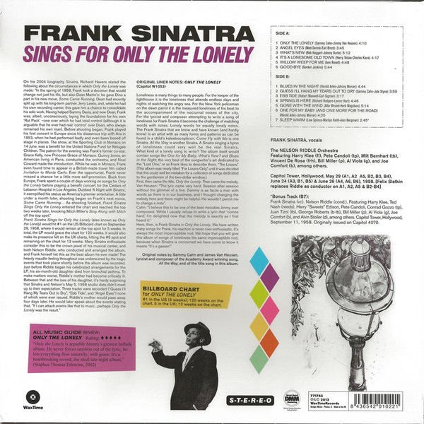 FRANK SINATRA – SINGS FOR ONLY THE LONELY (2012) - LP SIFIR PLAK