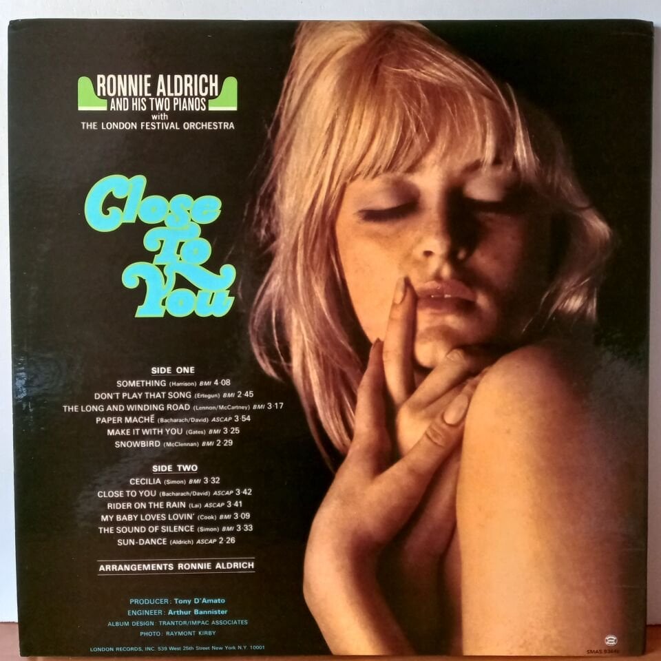 RONNIE ALDRICH AND HIS TWO PIANOS – CLOSE TO YOU (1970) - LP 2.EL PLAK