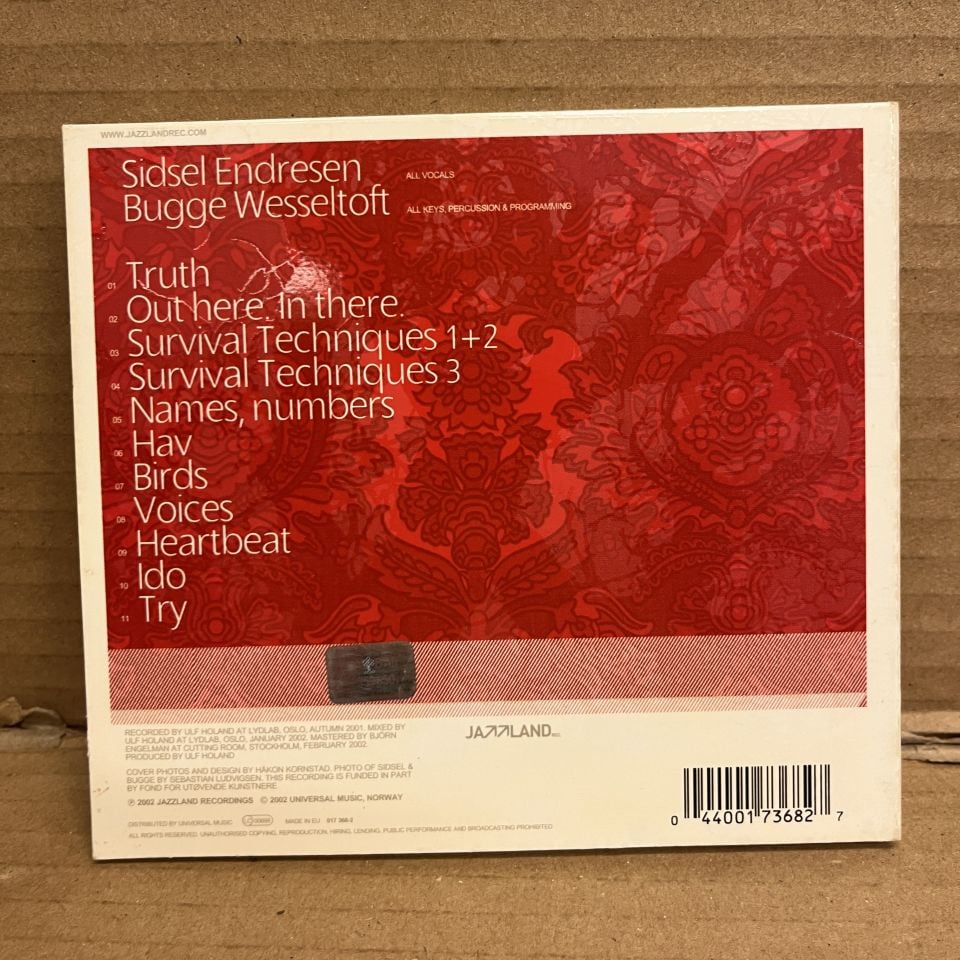 SIDSEL ENDRESEN, BUGGE WESSELTOFT – OUT HERE. IN THERE. (2002) - CD DIGIPAK 2.EL