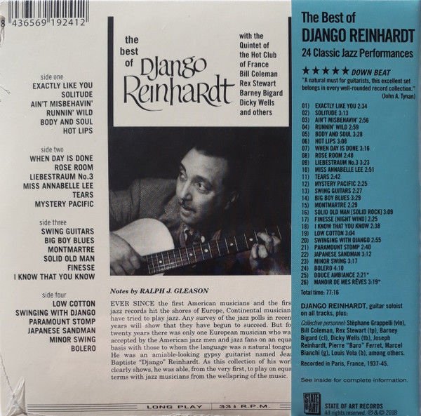 DJANGO REINHARDT – THE BEST OF DJANGO REINHARDT /24 CLASSIC JAZZ PERFORMANCES (2018) - CD COMPILATION LIMITED EDITION REISSUE REMASTERED SIFIR