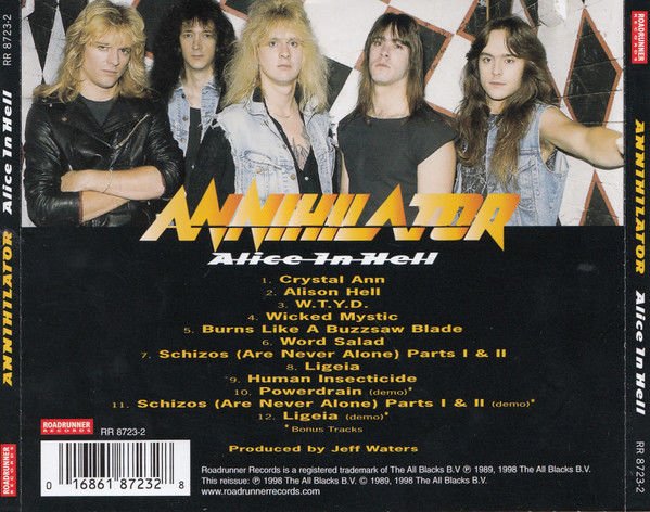 ANNIHILATOR – ALICE IN HELL (1989) - CD REMASTERED REISSUE SIFIR
