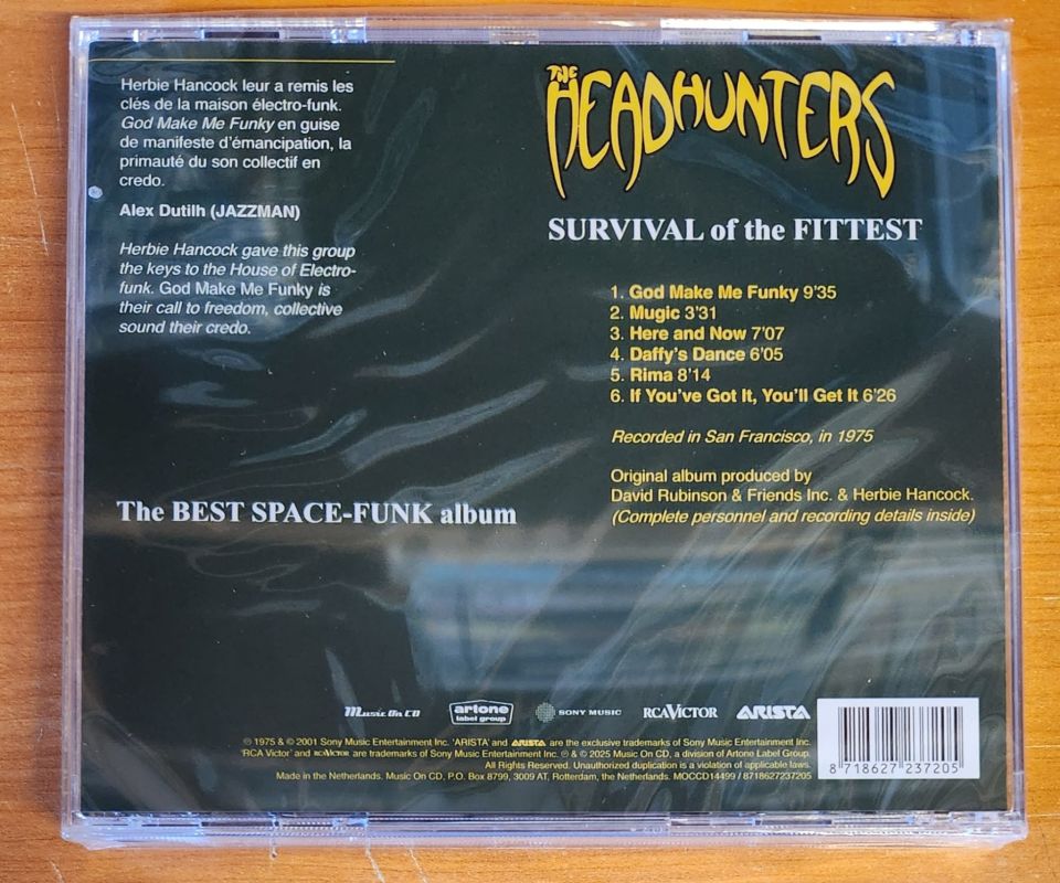 THE HEADHUNTERS – SURVIVAL OF THE FITTEST (1975) - CD 2025 REISSUE JEWEL CASE AMBALAJINDA SIFIR