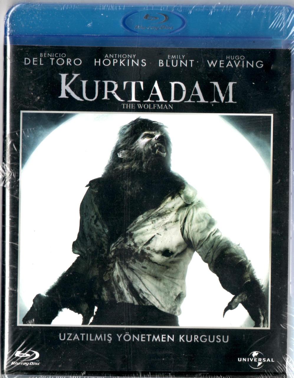 KURTADAM - THE WOLFMAN - BENECIO DEL TORO - ANTHONY HOPKINS - EMILY BLUNT - BLU-RAY SIFIR