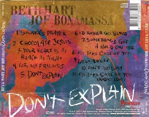 BETH HART, JOE BONAMASSA – DON'T EXPLAIN (2011) - CD SIFIR