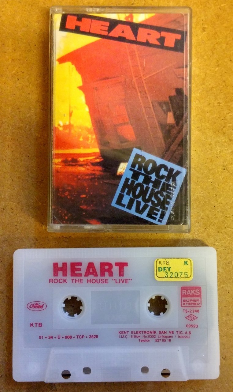 HEART - ROCK THE HOUSE LIVE 1991 CASSETTE MADE IN TURKEY ''USED''