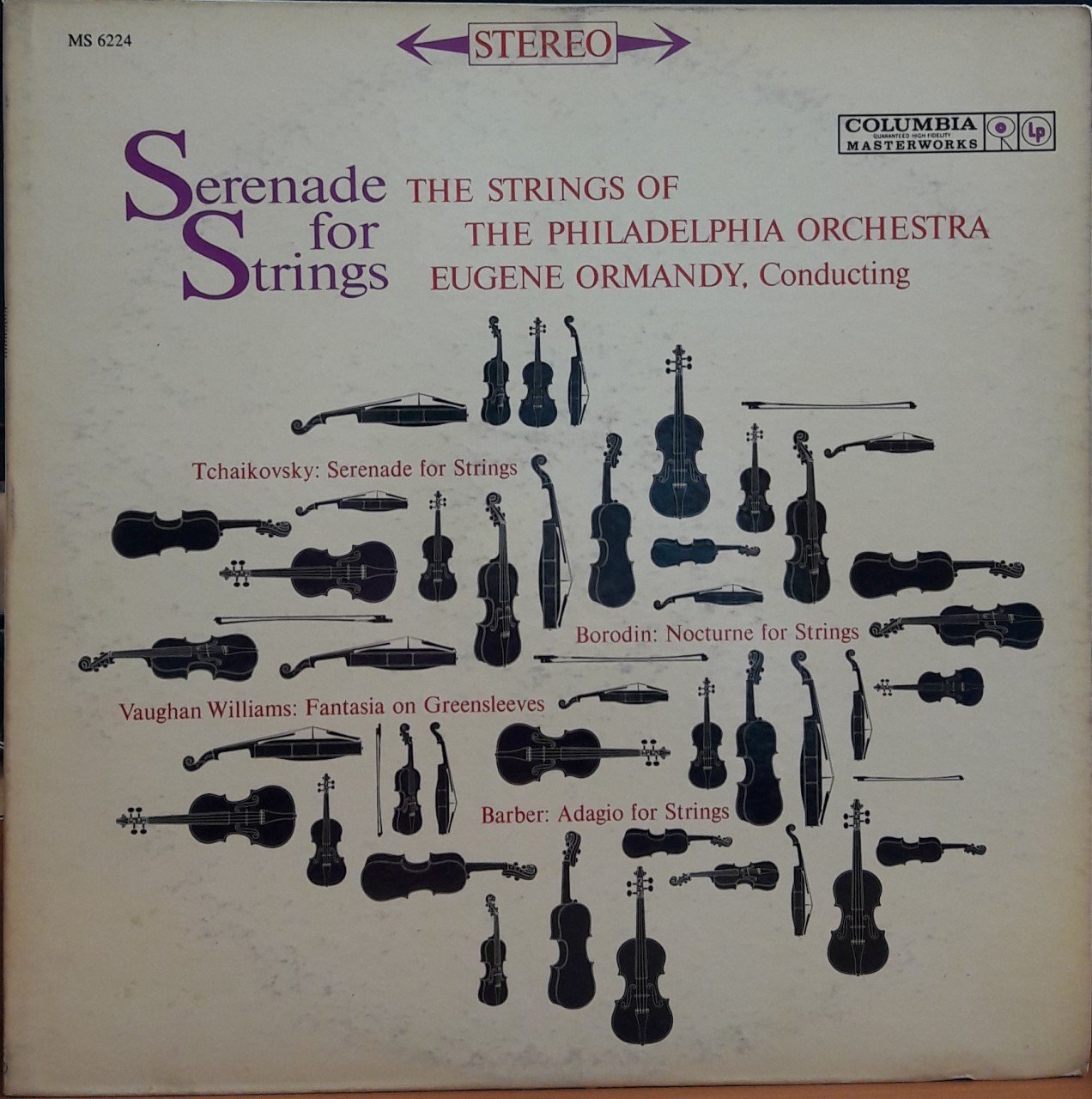 SERENADE FOR STRINGS - TCHAIKOVSKY, BORODIN, WILLIAMS, BARBER, EUGENE ORMANDY - PLAK 2.EL