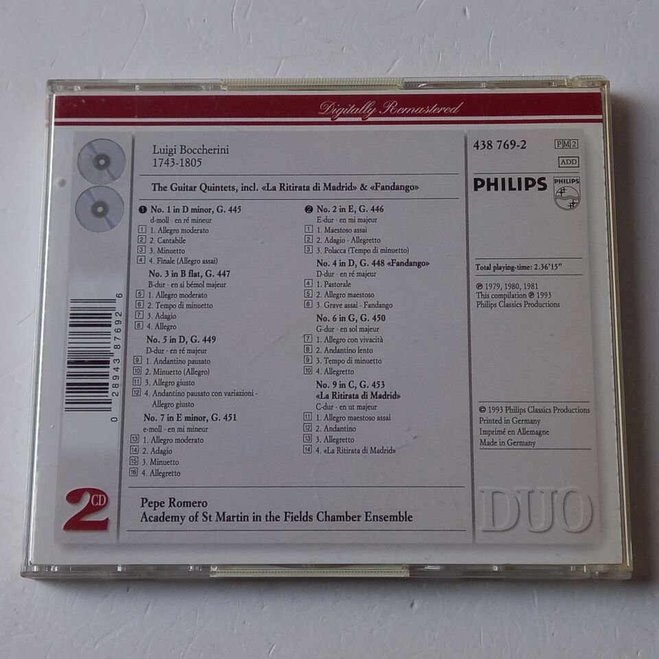 BOCCHERINI - THE GUITAR QUINTETS (1979) - 2CD 1993 REISSUE 2.EL