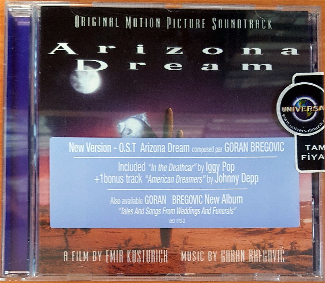 ARIZONA DREAM OST / GORAN BREGOVIC / NEW VERSION INC. BONUS TRACK (1993) 2002 MERCURY REISSUE CD JELATİNİ AÇILMIŞ SIFIR