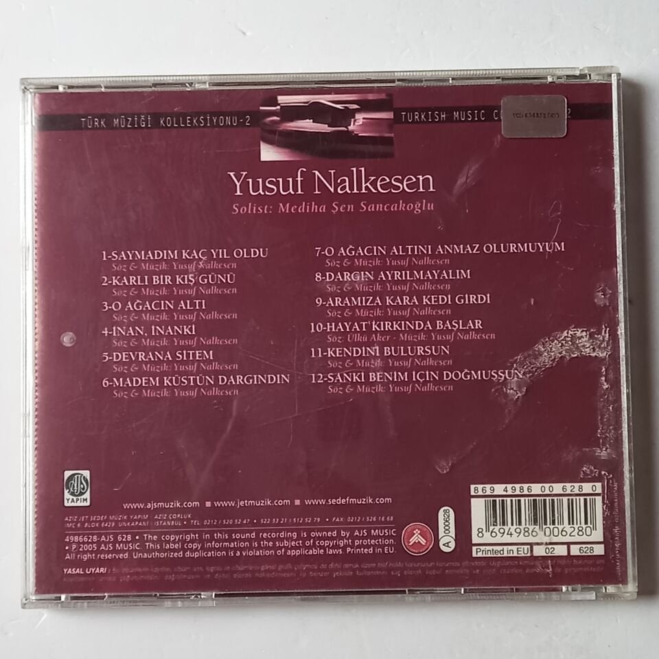 YUSUF NALKESEN - UNUTULMAYAN BESTECİLERİN UNUTULMAZ ESERLERİ / TÜRK MÜZİĞİ KOLEKSİYONU 2 (2005) - CD 2.EL