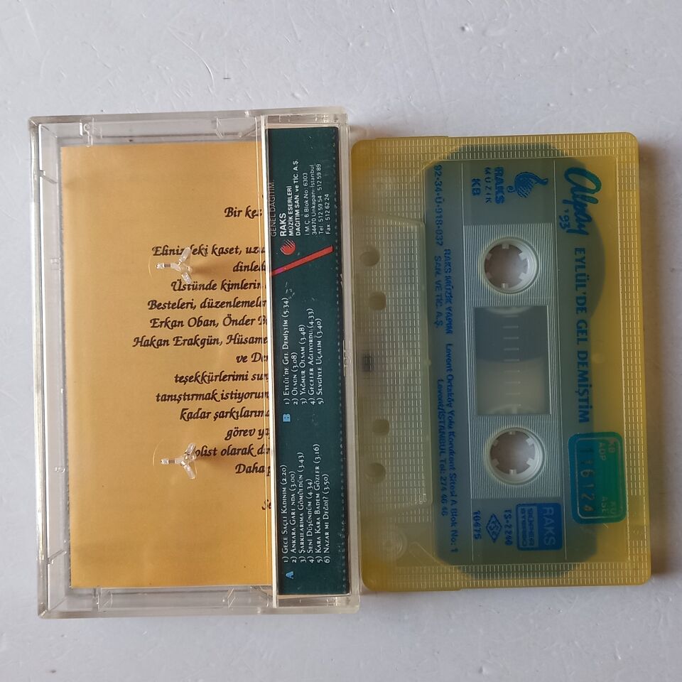 ALPAY - '93 / EYLÜL'DE GEL DEMİŞTİM (1992) - KASET 2.EL