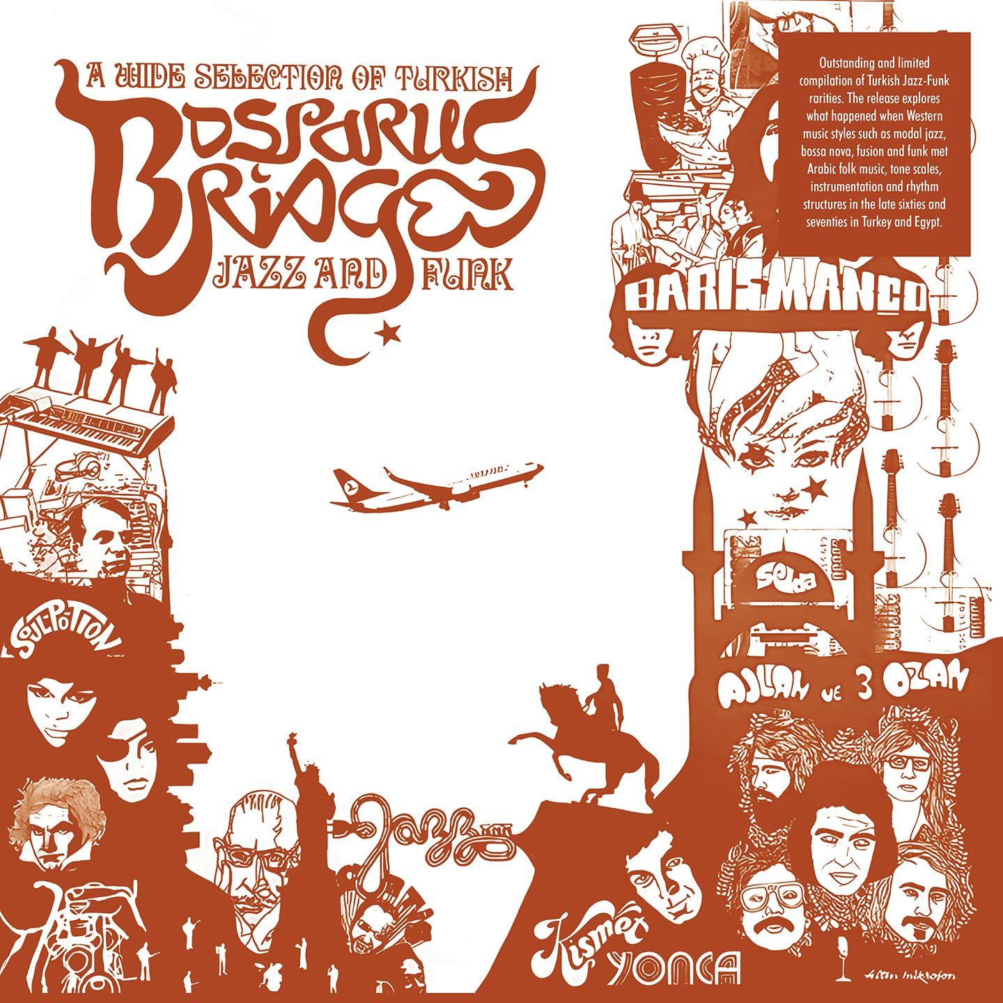 BOSPORUS BRIDGES - A WIDE SELECTION OF TURKISH JAZZ AND FUNK 1968-1978 (2005) - LP COMPILATION SIFIR PLAK
