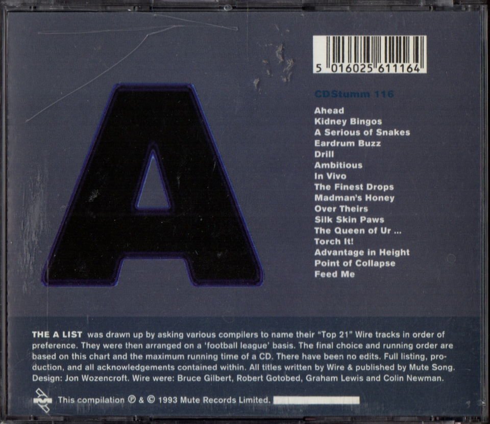 WIRE – 1985-1990: THE A LIST (1993) - CD 2.EL