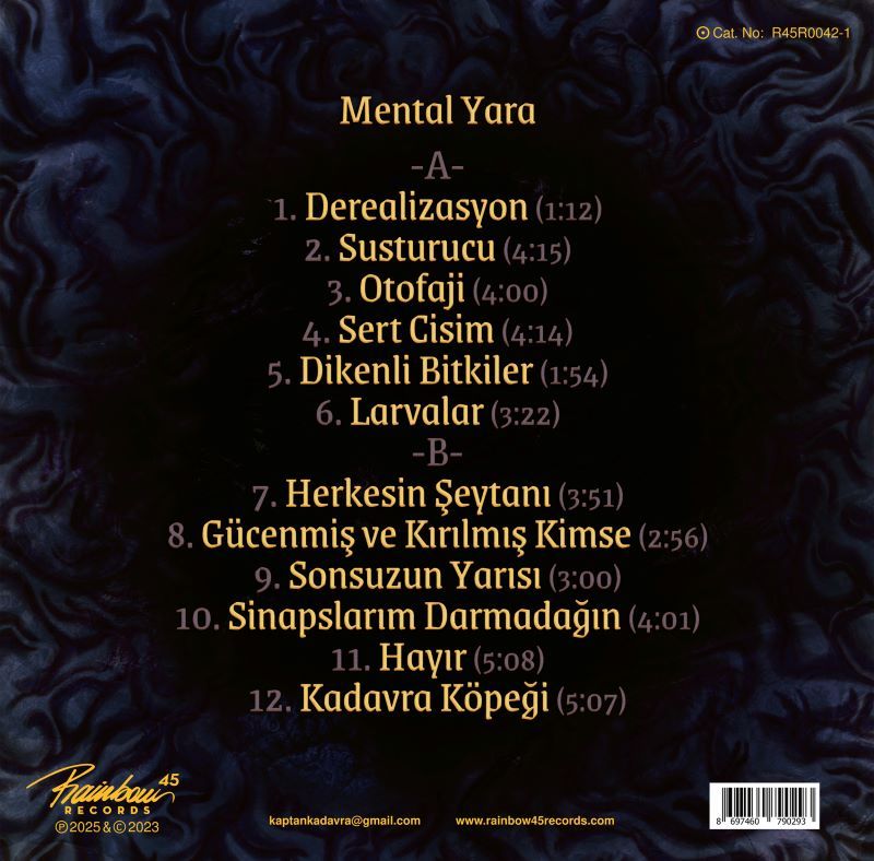 KAPTAN KADAVRA - MENTAL YARA (2023) - LP HARDCORE / GROOVE METAL 2025 EDITION SIFIR PLAK