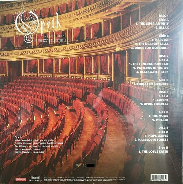 OPETH - IN LIVE CONCERT AT THE ROYAL ALBERT HALL (2010) - 4xLP 2026 COLOURED EDITION SIFIR PLAK