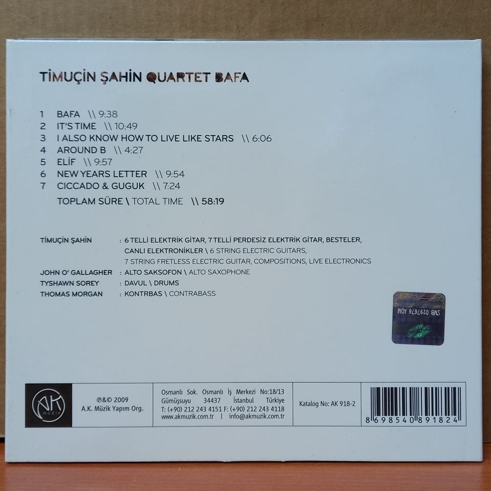 TİMUÇİN ŞAHİN QUARTET - BAFA (2009) - CD 2.EL