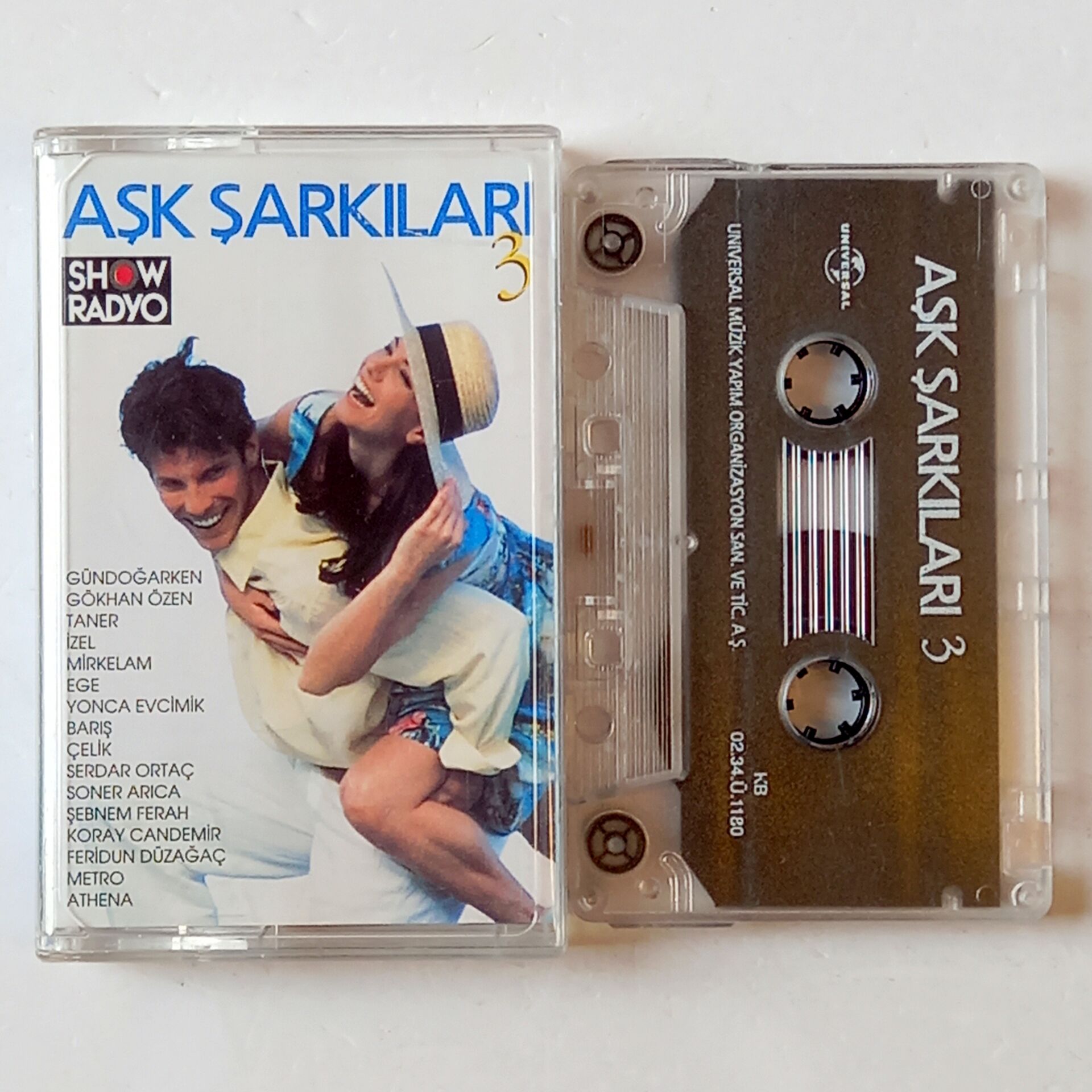 AŞK ŞARKILARI 3 - GÖKHAN ÖZEN, YONCA EVCİMİK, SERDAR ORTAÇ, ŞEBNEM FERAH, ATHENA (2002) - KASET 2.EL