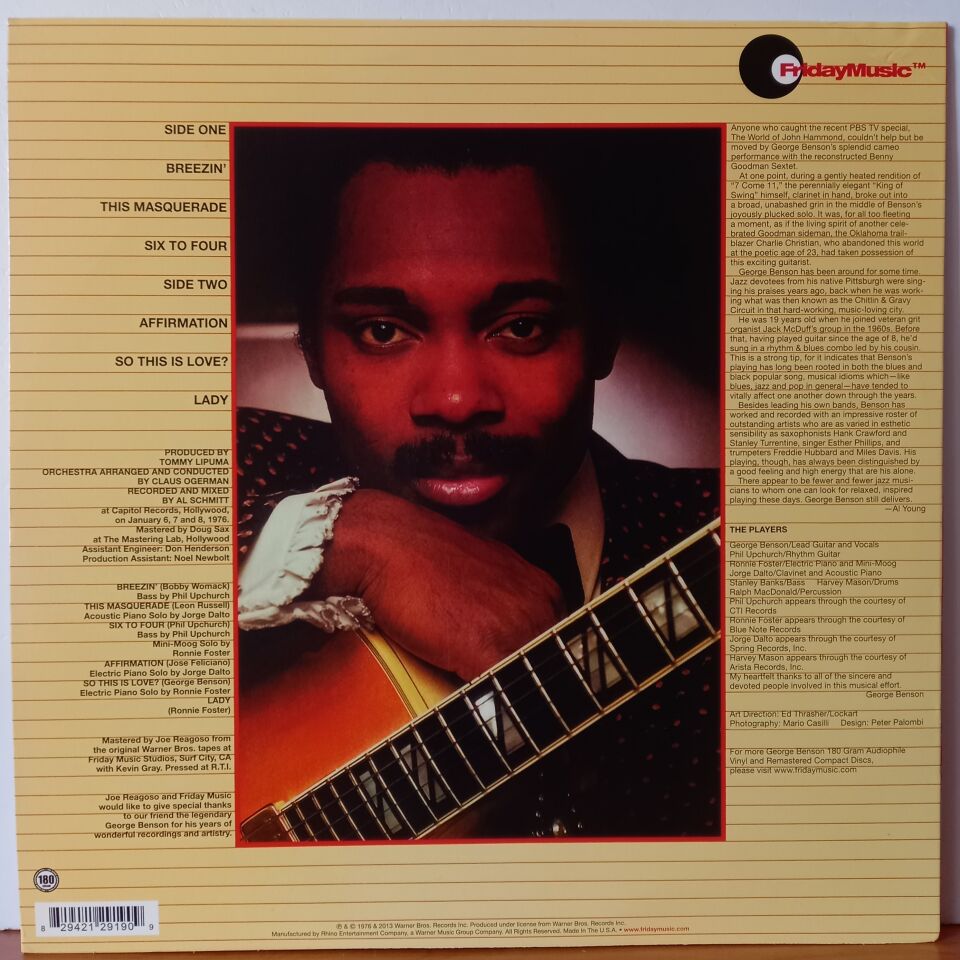 GEORGE BENSON – BREEZIN' (2013) - LP 2.EL PLAK