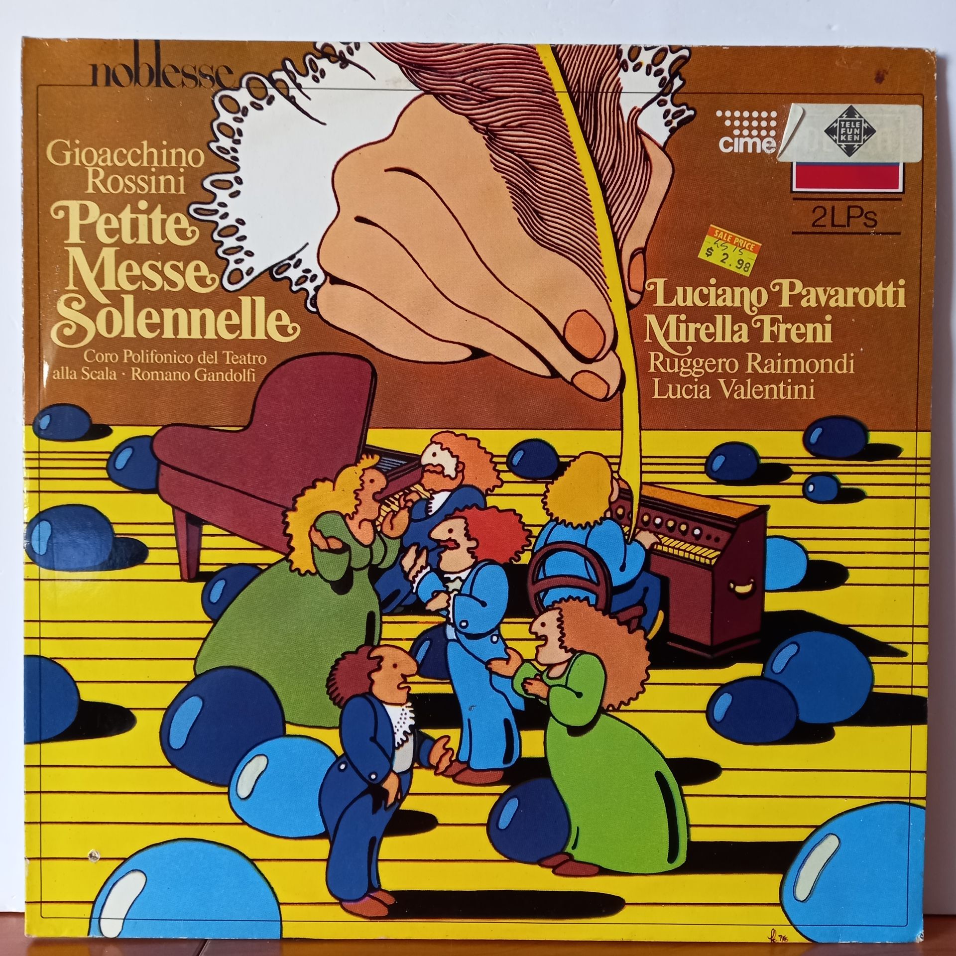 GIOACCHINO ROSSINI, LUCIANO PAVAROTTI, MIRELLA FRENI, RUGGERO RAIMONDI, LUCIA VALENTINI , DIRETTORE ROMANO GANDOLFI, CORO POLIFONICO DEL TEATRO ALLA SCALA – PETITE MESSE SOLENNELLE (1985) - 2LP 2.EL PLAK