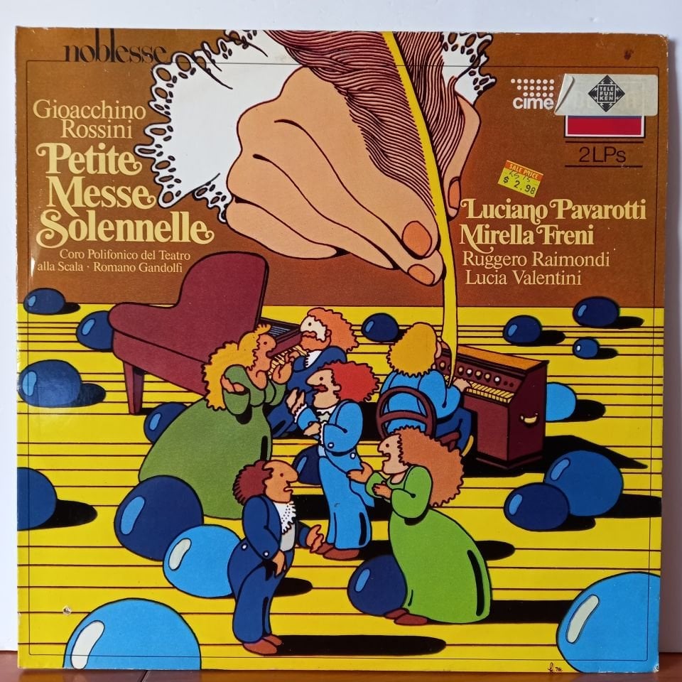 GIOACCHINO ROSSINI, LUCIANO PAVAROTTI, MIRELLA FRENI, RUGGERO RAIMONDI, LUCIA VALENTINI , DIRETTORE ROMANO GANDOLFI, CORO POLIFONICO DEL TEATRO ALLA SCALA – PETITE MESSE SOLENNELLE (1985) - 2LP 2.EL PLAK