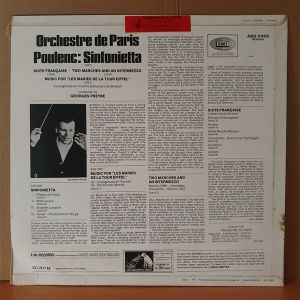 POULENC: SINFONIETTA / GEORGES PRETRE (1968) - LP 2.EL PLAK