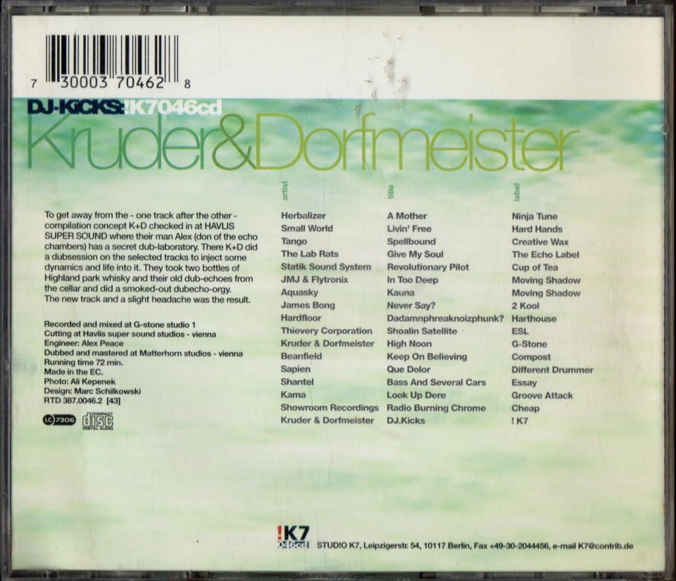 KRUDER & DORFMEISTER – DJ-KICKS: (1996) CD 2.EL