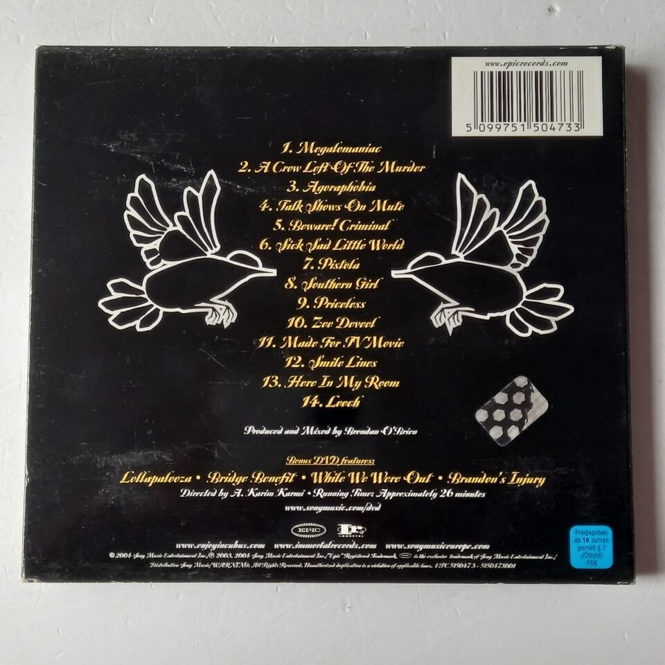 INCUBUS – A CROW LEFT OF THE MURDER... (2004) - CD + DVD 2.EL