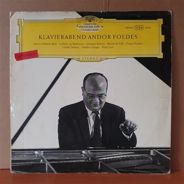 KLAVIERABEND ANDOR FOLDES / BACH, BEETHOVEN, BRAHMS, FALLA, POULENC, DEBUSSY, CHOPIN, LISZT (1958) - LP 2.EL PLAK