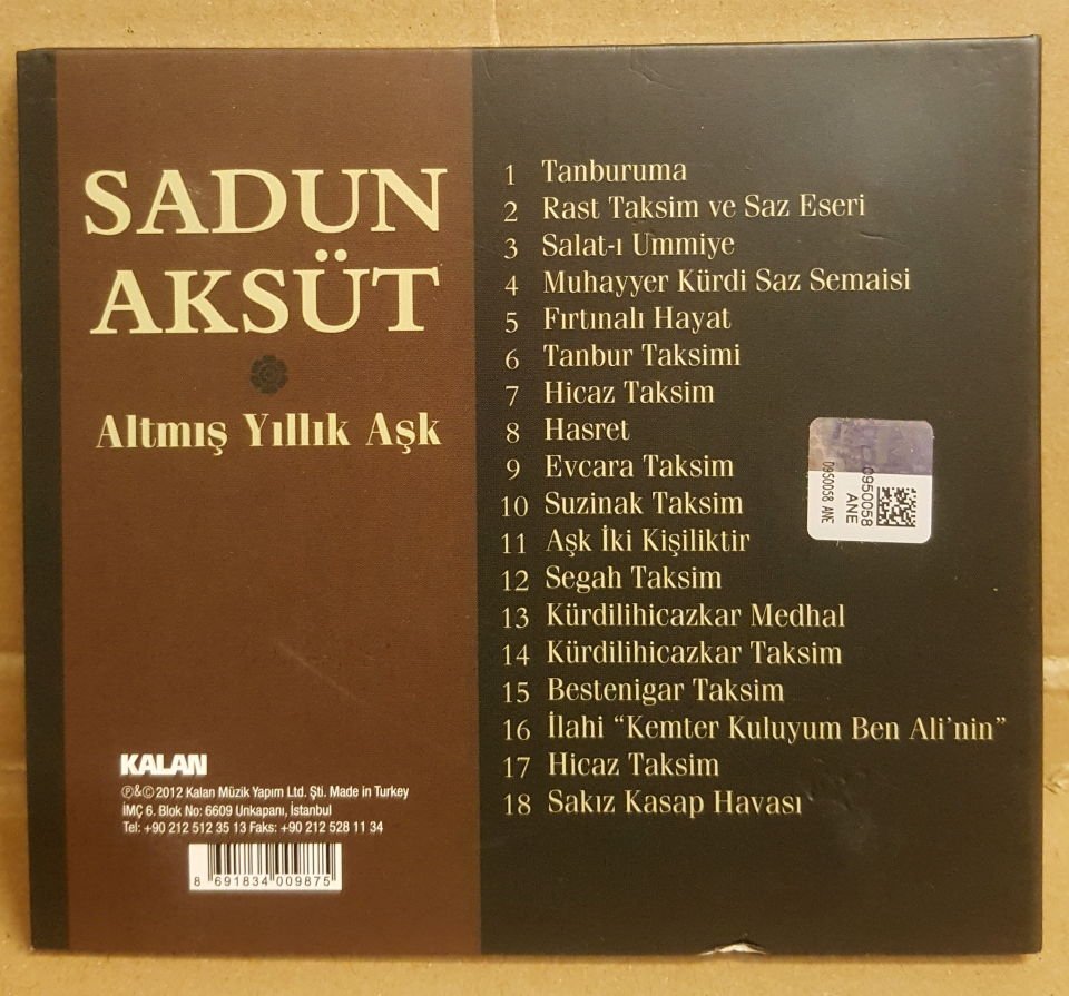 SADUN AKSÜT - ALTMIŞ YILLIK AŞK (2012) - CD KALAN MÜZİK DIGIPACK 2.EL