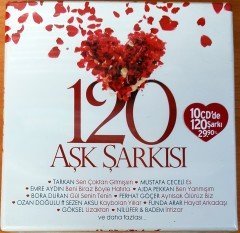 120 AŞK ŞARKISI - 10 CD 120 ŞARKI / TARKAN MUSTAFA CECELİ EMRE AYDIN AJDA PEKKAN NİLÜFER 10CD SIFIR