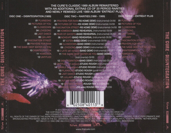 THE CURE – DISINTEGRATION (1989) - 3CD REMASTERED 2010 REISSUE DELUXE EDITION FATBOX AMBALAJINDA SIFIR