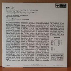 HAYDN: THE THREE ORGAN CONCERTOS / E. POWER BIGGS, COLUMBIA SYMPHONY ORCHESTRA, ZOLTAN ROZSNYAI - LP 2.EL PLAK