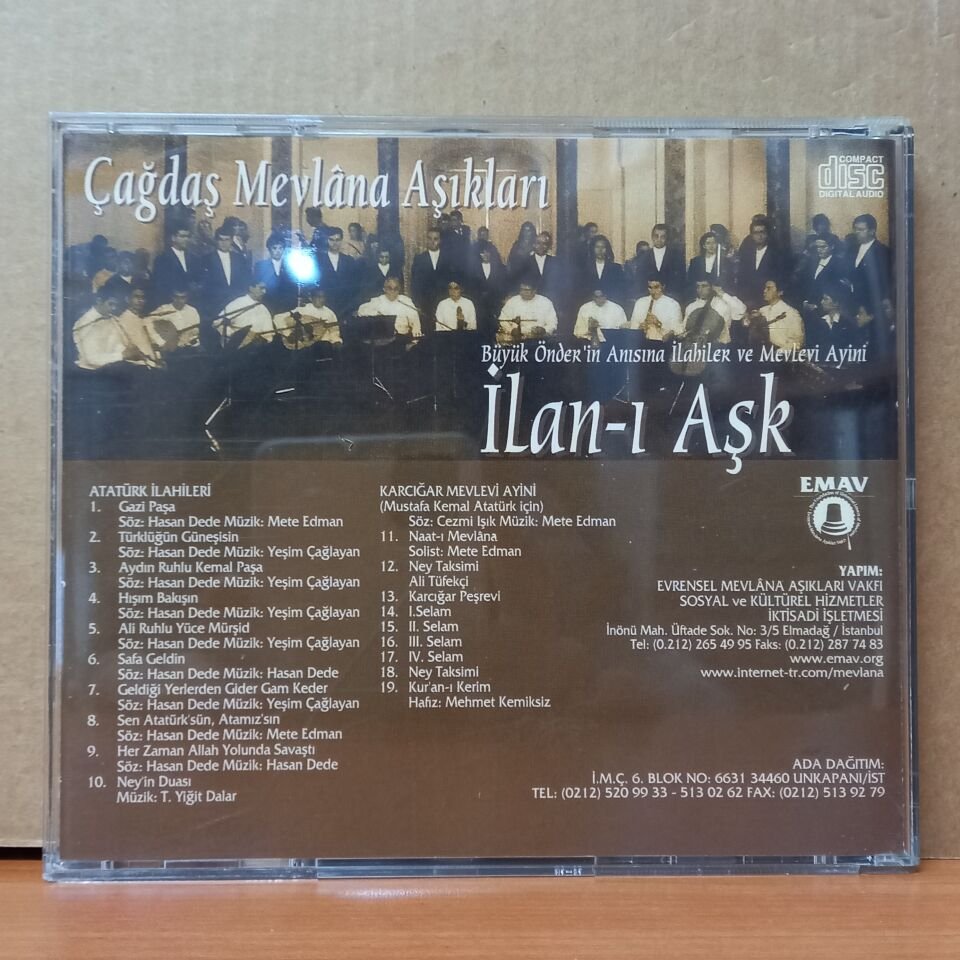 ÇAĞDAŞ MEVLANA AŞIKLARI - İLAN-AŞK - CD 2.EL
