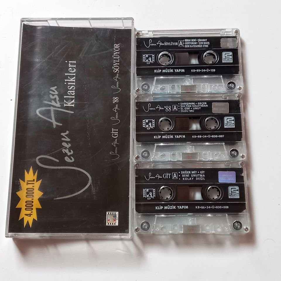 SEZEN AKSU - KLASİKLERİ GİT / \'88 / SÖYLÜYOR  - 3 KASET 2.EL