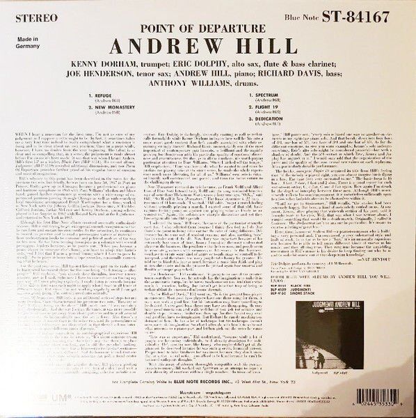 ANDREW HILL - POINT OF DEPARTURE (1965) - LP BLUE NOTE 180GR 2022 EDITION SIFIR PLAK