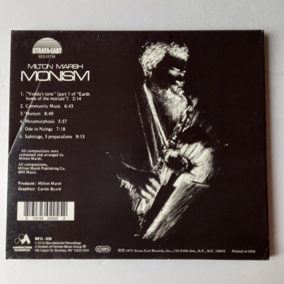 MILTON MARSH – MONISM (1975) - CD DIGIPAK 2016 REMASTERED REISSUE 2.EL