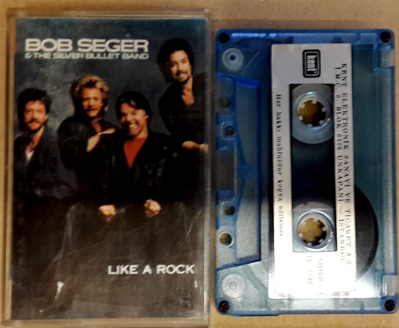BOB SEGER - LIKE A ROCK CASSETTE 1986 PAPER LABEL MADE IN TURKEY ''USED''