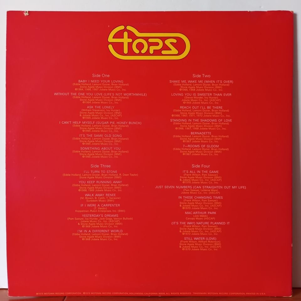 THE FOUR TOPS – THE BEST OF THE FOUR TOPS (1973) - 2LP 2.EL PLAK