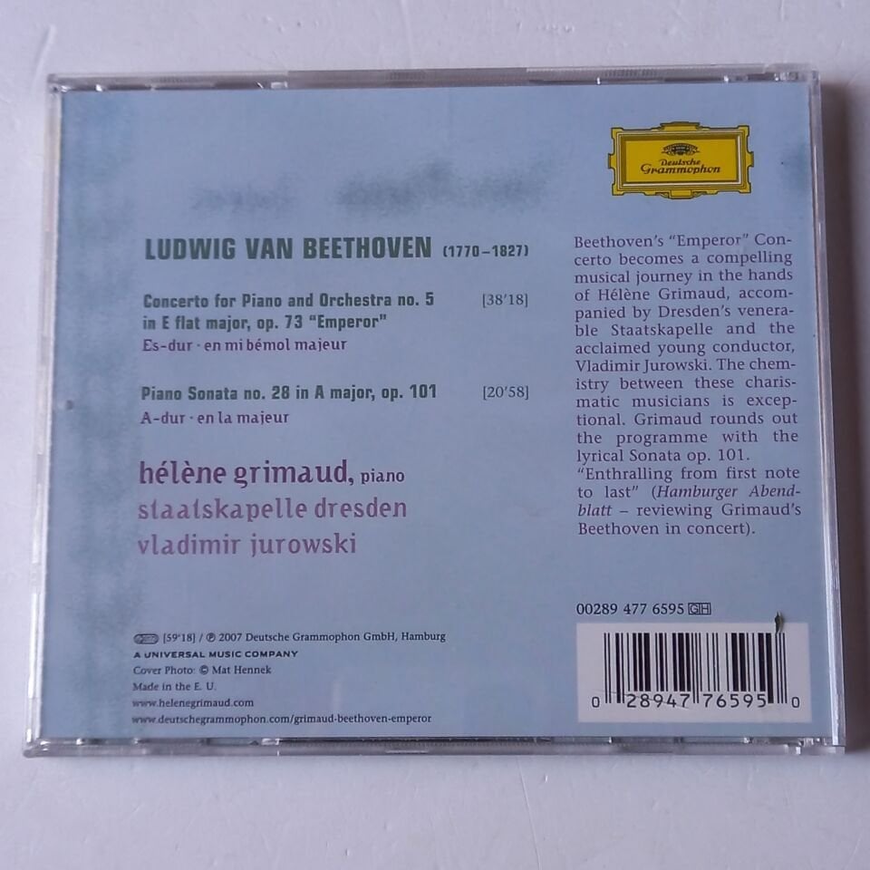 BEETHOVEN: PIANO CONCERTO NO. 5, PIANO SONATA NO. 28 - HELENE GRIMAUD, STAATSKAPELLE DRESDEN, VLADIMIR JUROWSKI (2007) - CD 2.EL