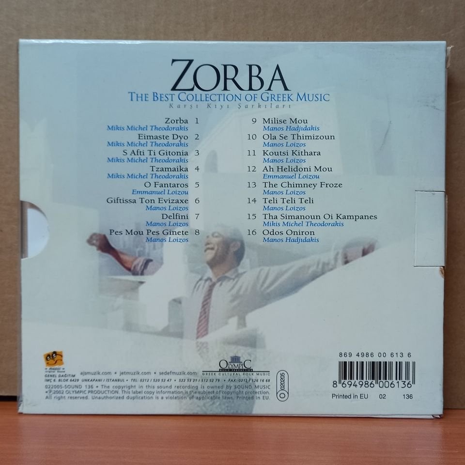 ZORBA - KARŞI KIYI ŞARKILARI / THE BEST COLLECTION OF GREEK MUSIC (2002) - CD 2.EL