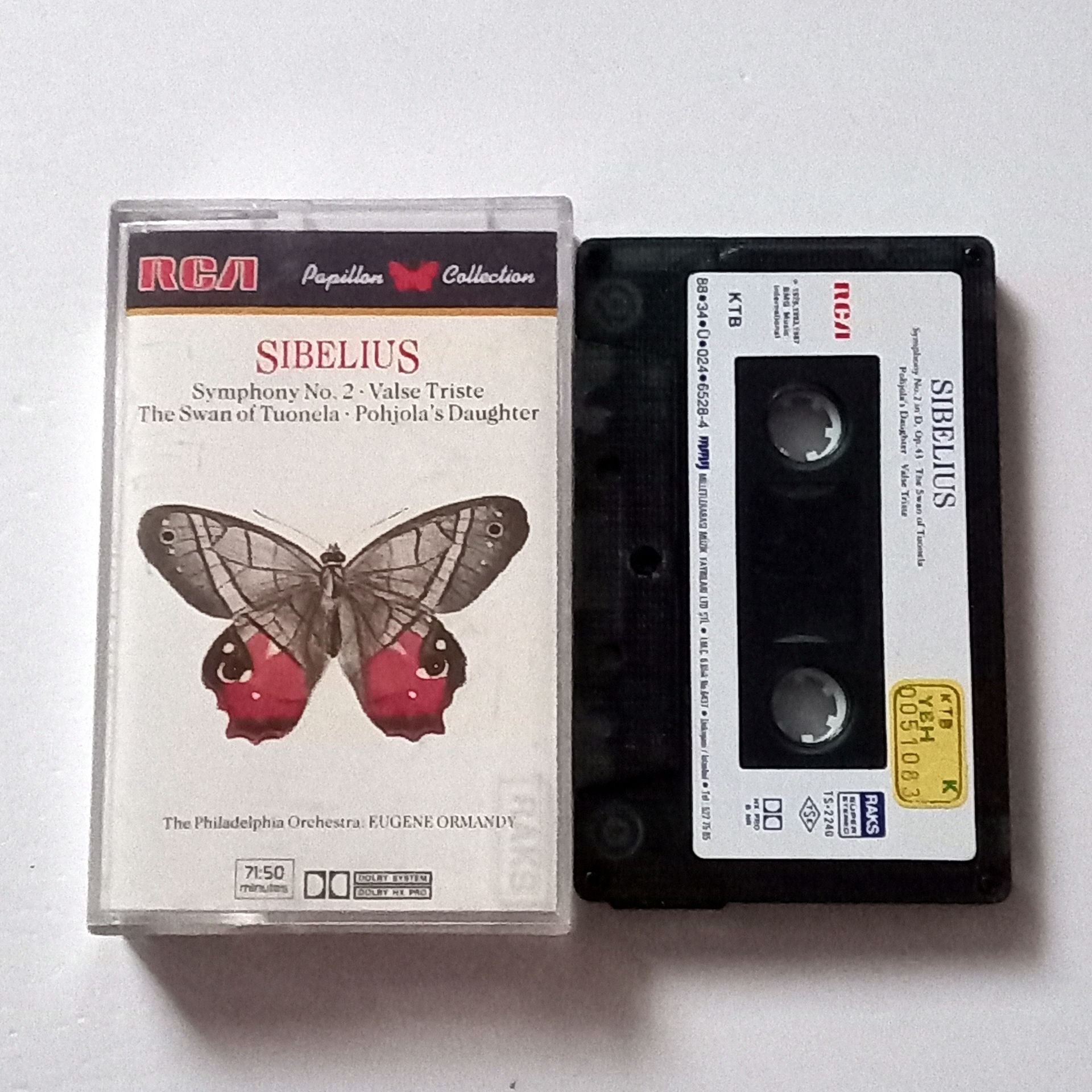 SIBELIUS - SYMPHONY NO.2 / VALSE TRISTE / THE SWAN OF TUONELA / POHJOLA\'S DAUGHTER - THE PHILADELPHIA ORCHESTRA / EUGENE ORMANDY (1988) - KASET 2.EL