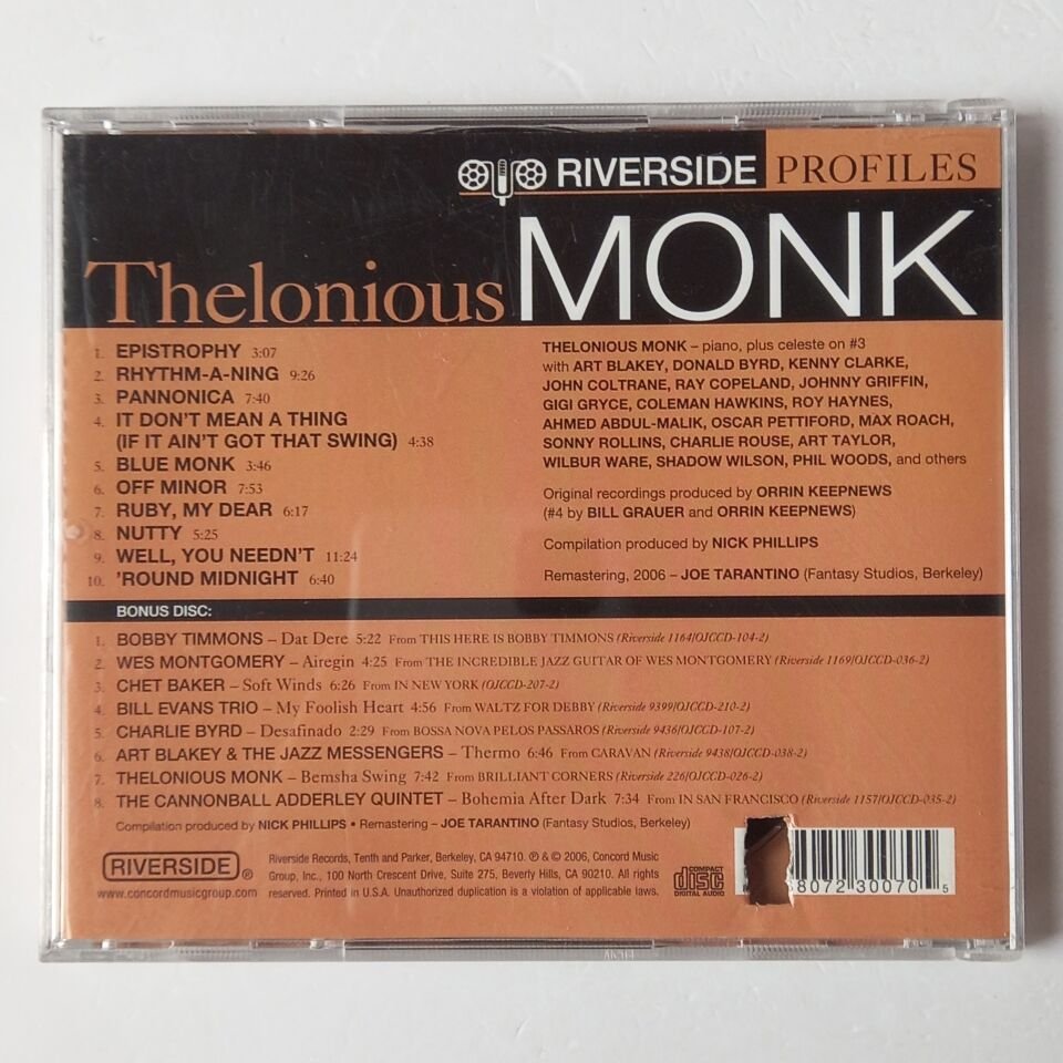 THELONIOUS MONK - RIVERSIDE PROFILES (2006) - 2CD 2.EL