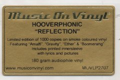 HOOVERPHONIC - REFLECTION (2013) - LP SIFIR RENKLİ PLAK SINIRLI BASKI