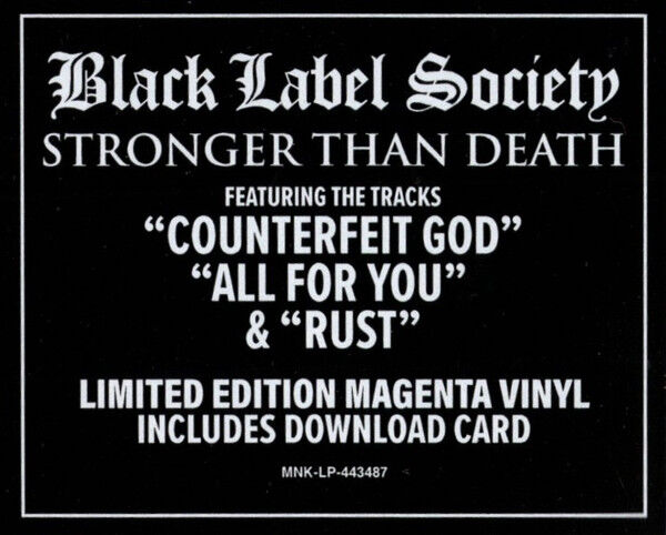 BLACK LABEL SOCIETY - STRONGER THAN DEATH (2018) - 2xLP 2026 MACENTA COLOR EDITION SIFIR PLAK