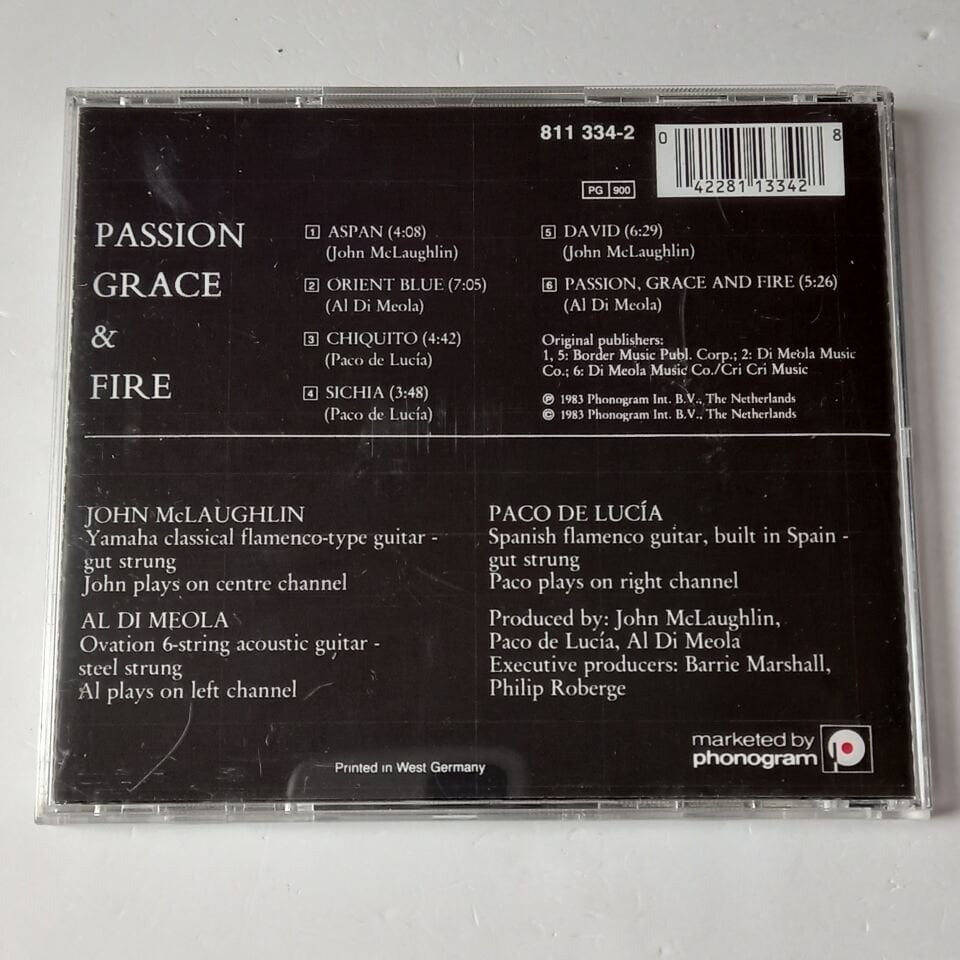 JOHN MCLAUGHLIN, AL DI MEOLA, PACO DE LUCIA – PASSION GRACE & FIRE (1983) - CD 2.EL