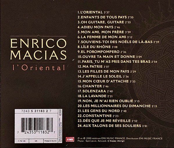 ENRICO MACIAS - L'ORIENTAL (2000) - CD 2.EL