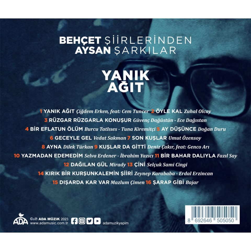 BEHÇET AYSAN ŞİİRLERİNDEN ŞARKILAR - YANIK AĞIT / ZUHAL OLCAY, ECE DAĞISTAN, VEDAT SAKMAN, DOĞAN DURU,FAZIL SAY,...  - LP 2024 BASIM SIFIR PLAK