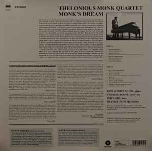 THE THELONIOUS MONK QUARTET – MONK'S DREAM (1963) - LP 2013 REMASTERED REISSUE 180GR SIFIR PLAK