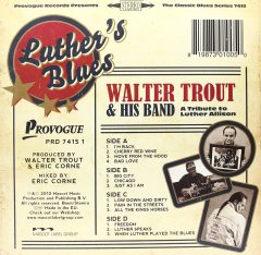 WALTER TROUT - LUTHER'S BLUES (2013) - 2LP PLAK SIFIR