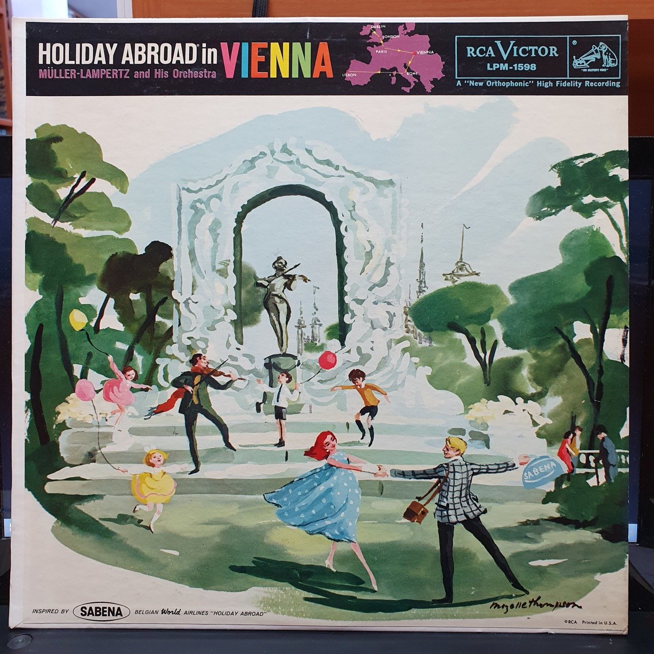 MULLER LAMPERTZ AND HIS HOLIDAY - HOLIDAY ABROAD IN VIENNA (1958) - LP 2.EL PLAK